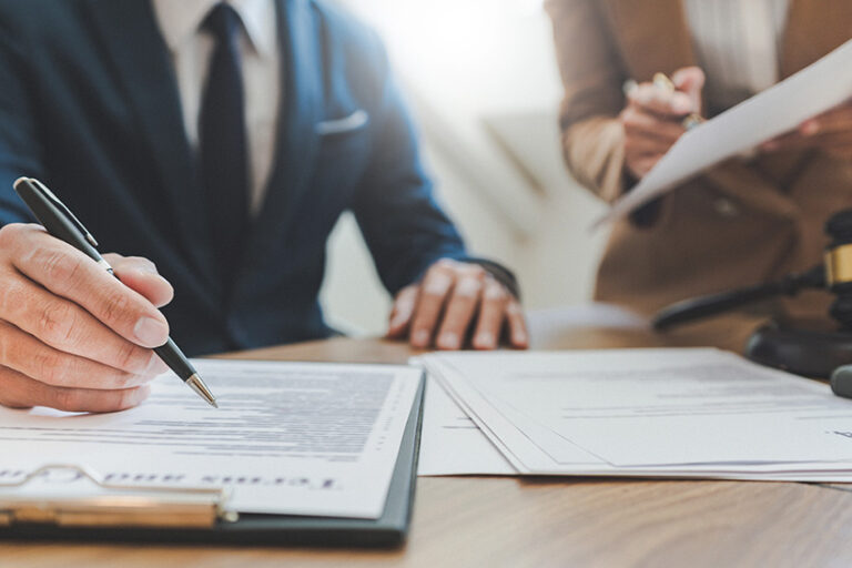 lawyer lawsuit notary consultation or discussing negotiation legal case with document contract women entrepreneurs in the office.